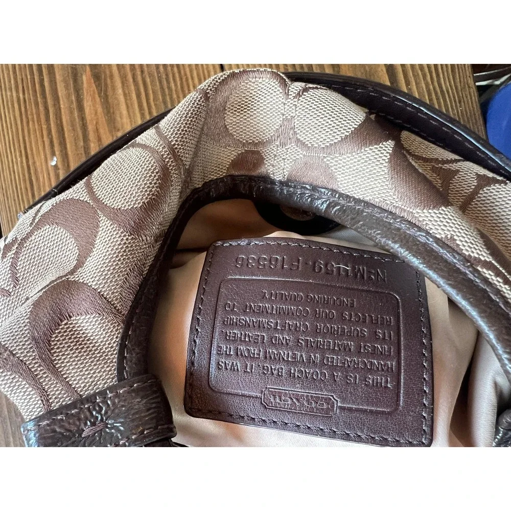 Coach‎ Signature File Bag Khaki Mahogany Brown Crossbody F16536
